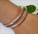 JQIN half flat sterling silver bangle - bangle