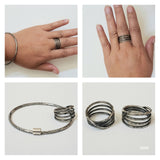 JQIN Oxidized 4 layer infinity ring
