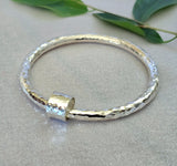 New Design Thick heavy silver bangle