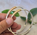 JQIN half-round sterling silver bangle