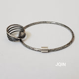 JQIN Oxidized 4 layer infinity ring