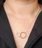 Interlocking double circle necklace