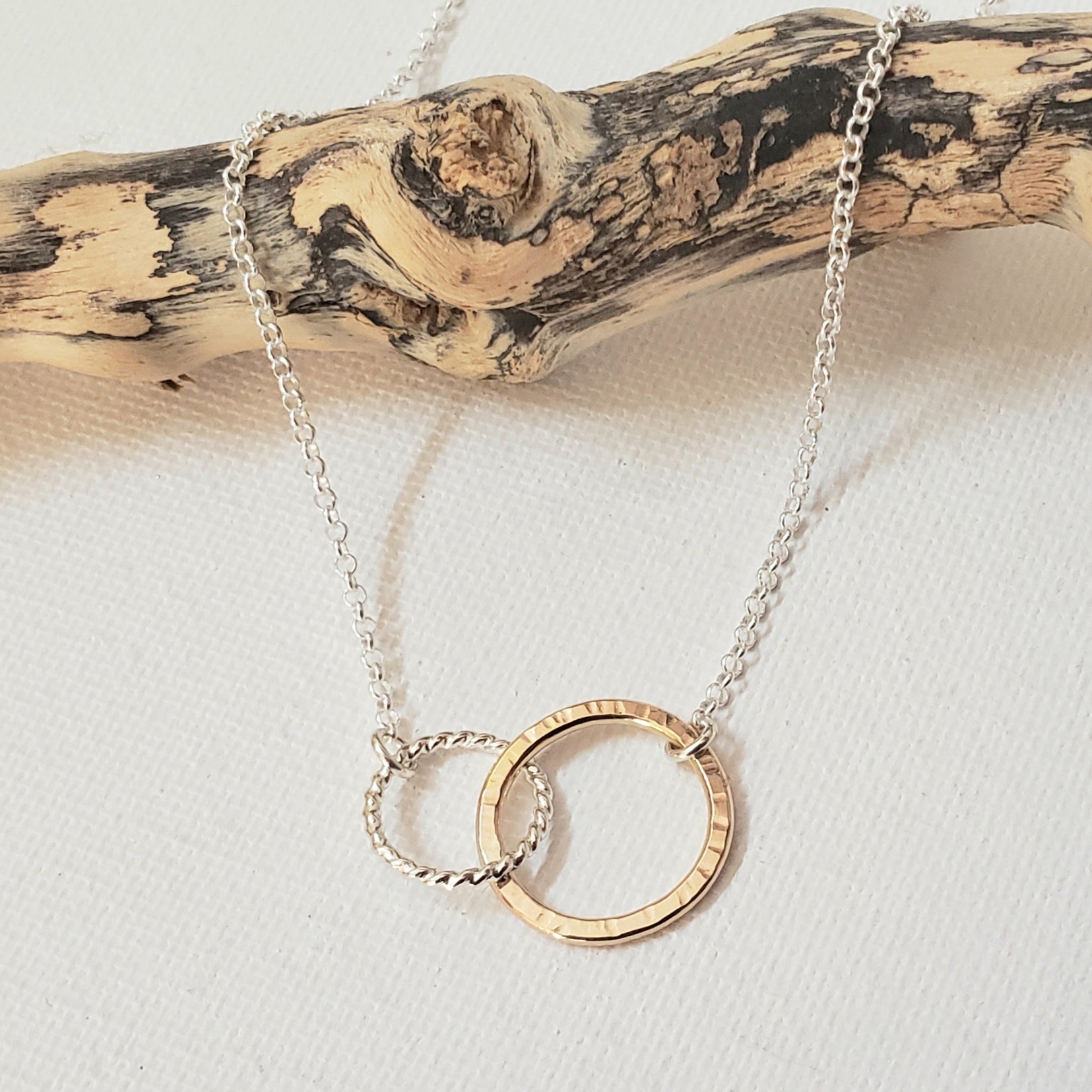 Linked Twin Circle Necklace -