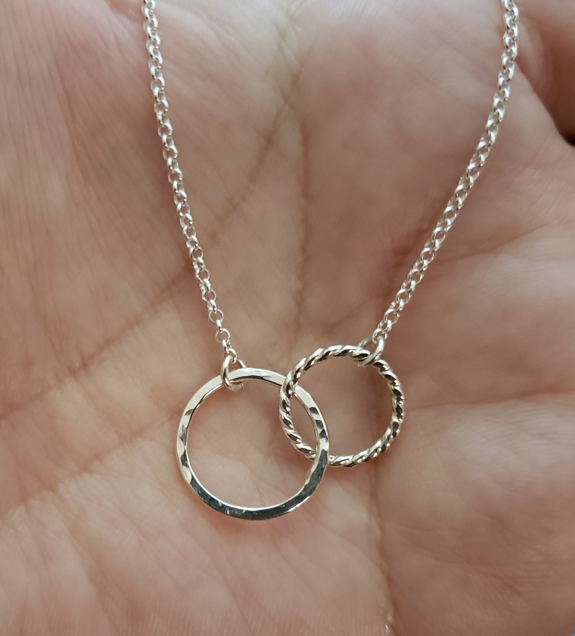 Interlocking Circle Necklace, Sterling Silver
