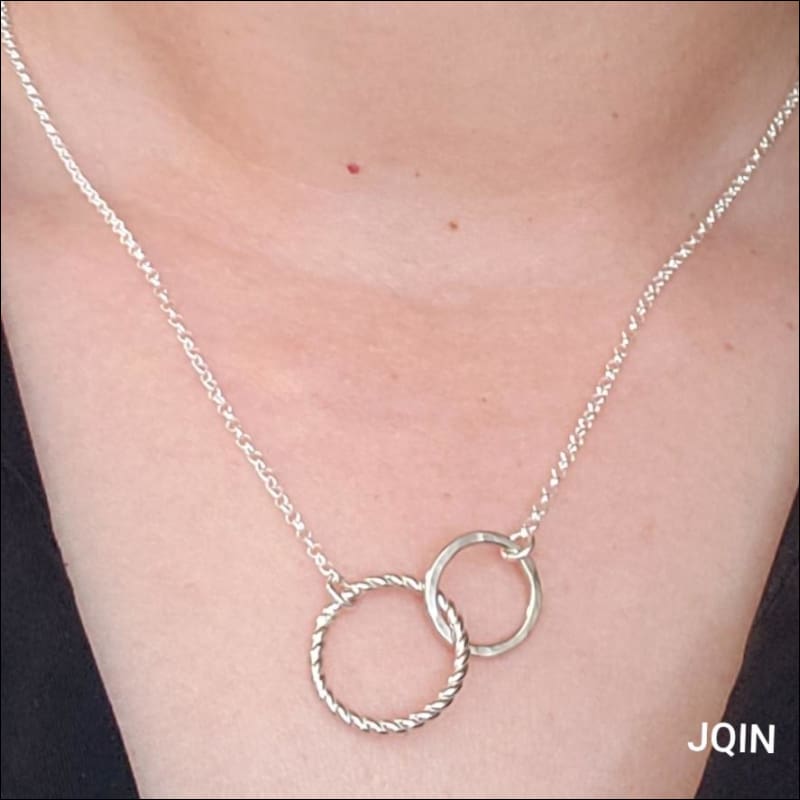 Buy Two Circle Necklace, Interlocking Circle Necklace, Silver, Gold Karma  Necklace, Double Circle Jewelry, Eternity Necklace, Gift for Woman Online  in India - Etsy