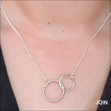 Interlocking double circle necklace - necklace