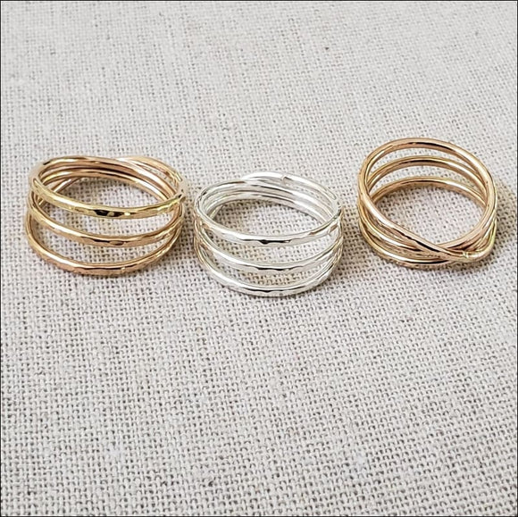 JQIN 3 layer 14k gold-filled infinity ring - rings
