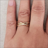JQIN 3 layer 14k gold-filled infinity ring - rings