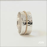 JQIN meditation ring with solid gold spinner