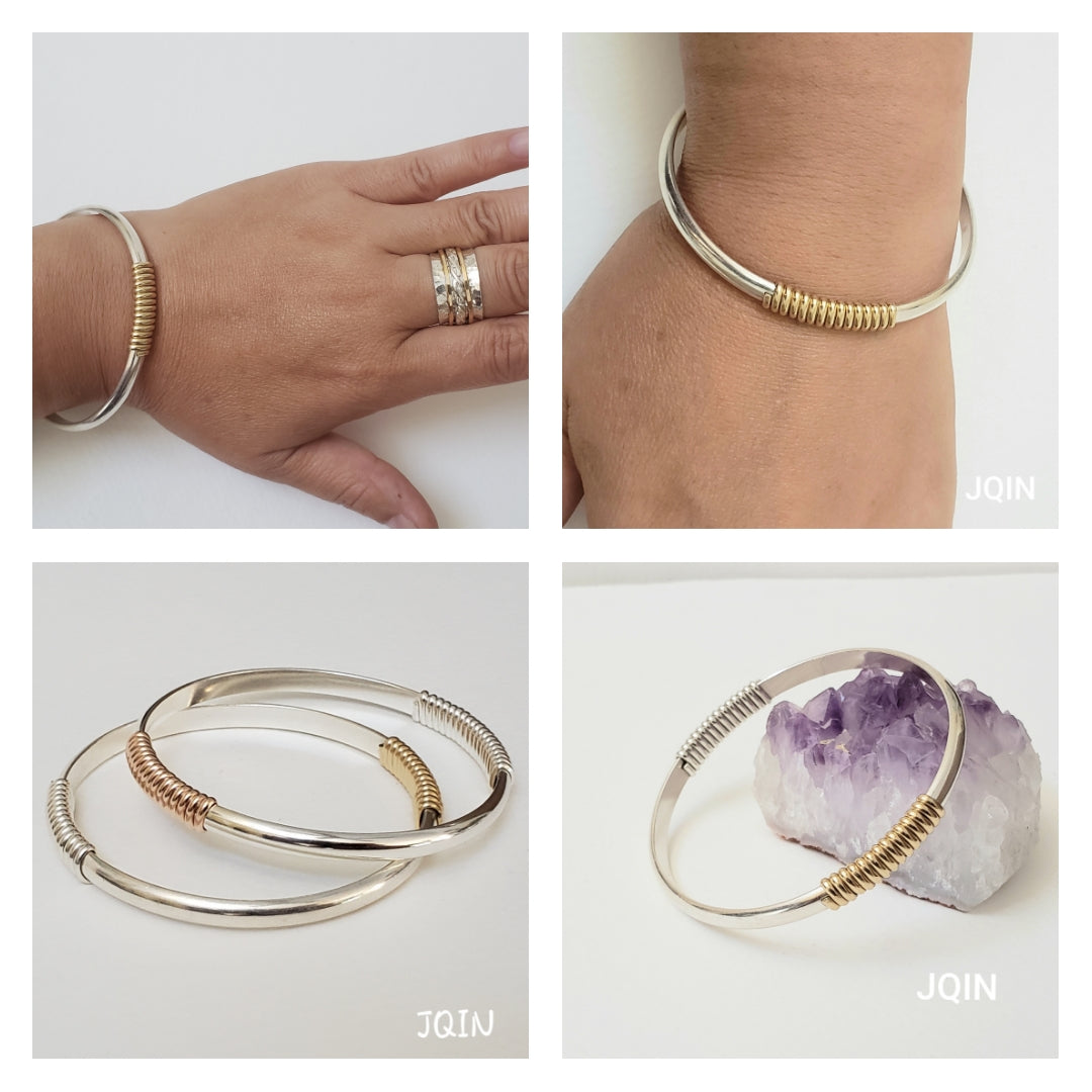 JQIN half-round sterling silver bangle – JQIN BRANCHES